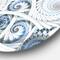 Designart - White Spiral with Blue Fractal Art' Disc Large Abstract Circle Metal Wall Art